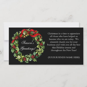 Pour Fêtes Annuelles Cartes plates imprimées par guirlande noire