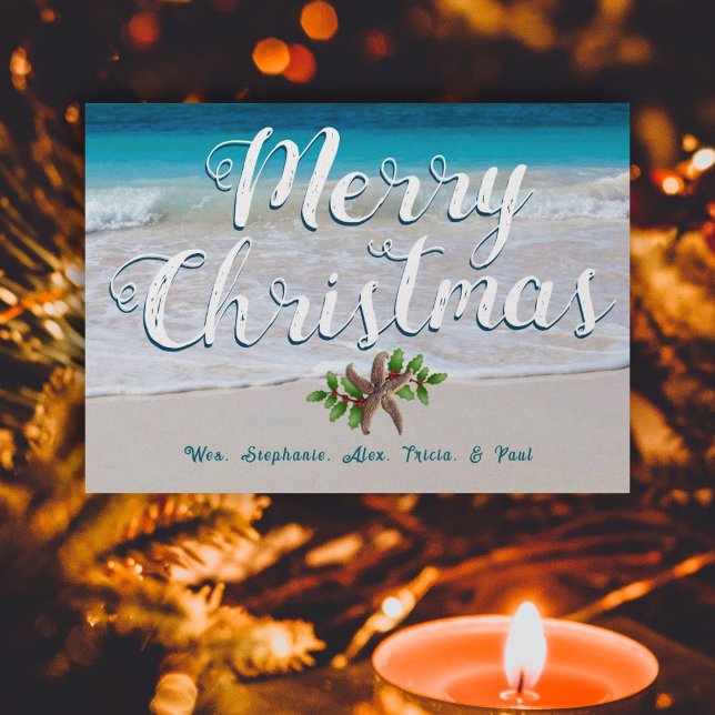Pour Fêtes Annuelles Cartes plates personnalisées Joyeux Noël Scène de  (Créateur téléchargé)