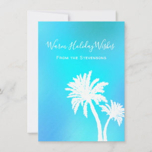 Pour Fêtes Annuelles Cartes simples de Noël aux palmiers bleus tropicau