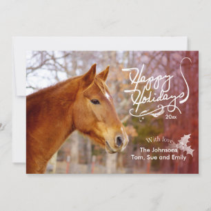 Pour Fêtes Annuelles Chestnut Horse Cartes photos de vacances