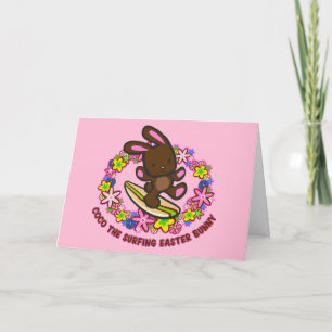 Pour Fêtes Annuelles Chocolat Surf Cartes de lapin de Pâques
