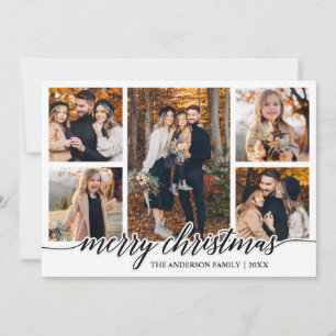 Pour Fêtes Annuelles Collage photo de 5 cartes de Noël avec calligraphi