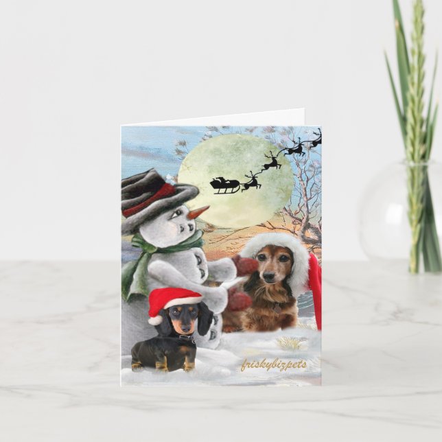 Pour Fêtes Annuelles Copains de teckel posés avec des cartes de (Devant)