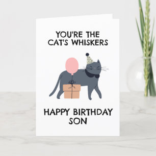 Pour Fêtes Annuelles drôle de chat fils cartes d'anniversaire