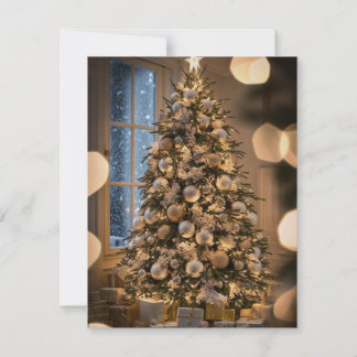 Pour Fêtes Annuelles Élégant Arbre de script non photo Cartes de Noël