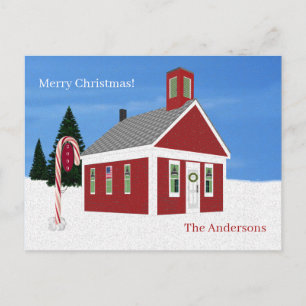 Pour Fêtes Annuelles Enseignant(s) Chritmas School House Cartes postale