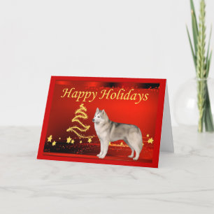 Pour Fêtes Annuelles Étoiles Sibériennes de cartes de Noël Husky