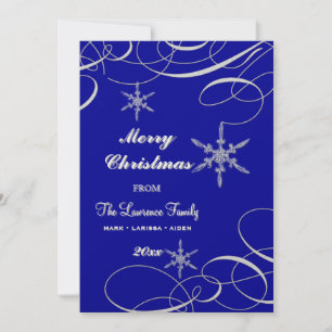 Pour Fêtes Annuelles Flocon de neige givré Noël Photo Cartes de voeux