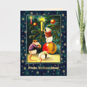 Pour Fêtes Annuelles Frohe Weihnachten. Cartes de Noël en allemand