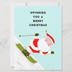 Pour Fêtes Annuelles Funny Ski de neige Cartes de Noël