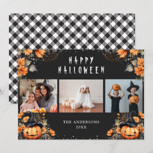 Pour Fêtes Annuelles Jack-O-Lanterns Photo Happy Halloween Cartes