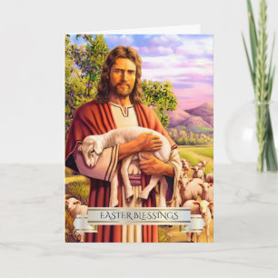 Pour Fêtes Annuelles Jésus Le Bon Pasteur Peindre Les Cartes De Pâques