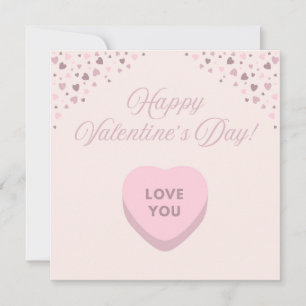 Pour Fêtes Annuelles Joyeuse Saint-Valentin Cartes Plates à Cœurs Roses