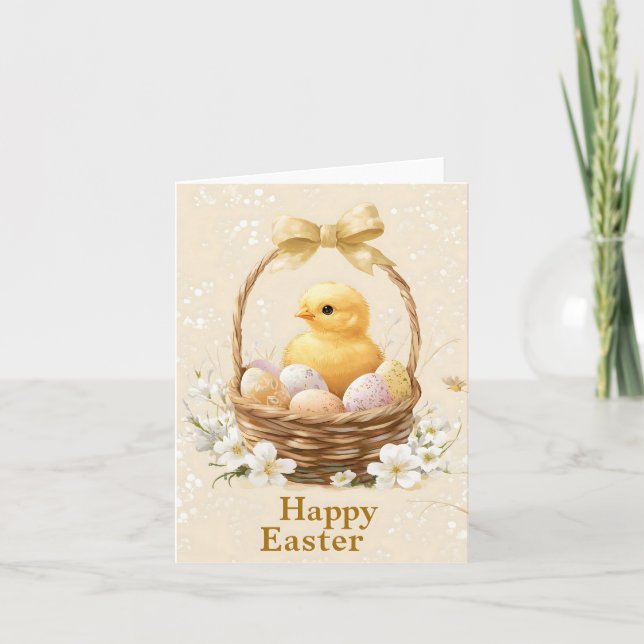 Pour Fêtes Annuelles Joyeuses cartes de poussins de Pâques (Devant)