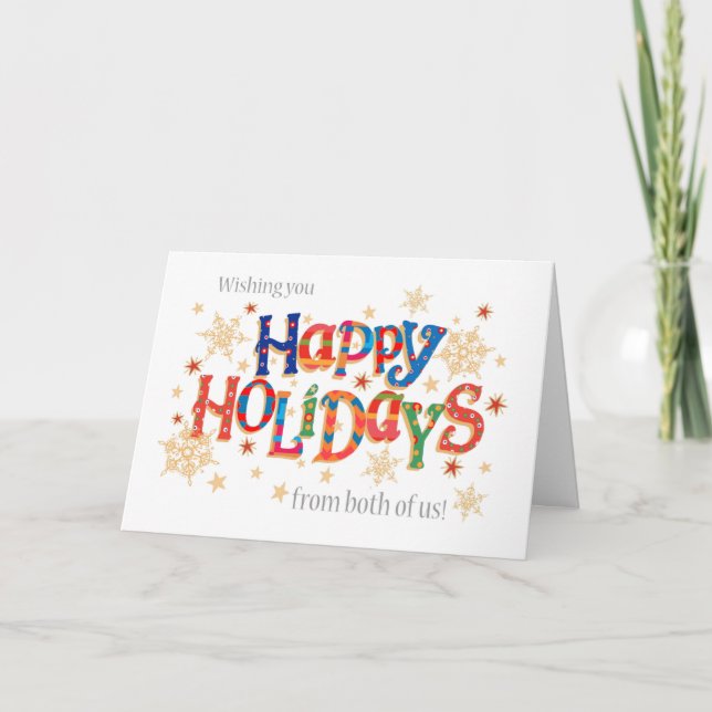 Pour Fêtes Annuelles Joyeuses vacances de nos deux cartes de vacances (Devant)