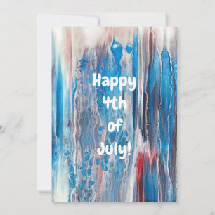 Pour Fêtes Annuelles Joyeux 4 juillet Rouge Blanc Bleu Abstrait Cartes