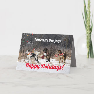 Pour Fêtes Annuelles Joyeux Chiens de cartes de vacances