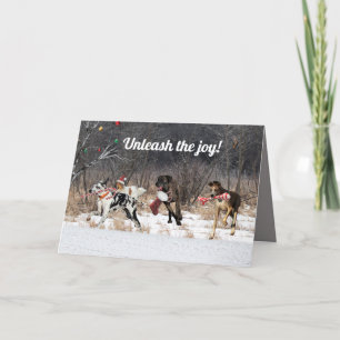 Pour Fêtes Annuelles Joyeux Chiens de cartes de vacances