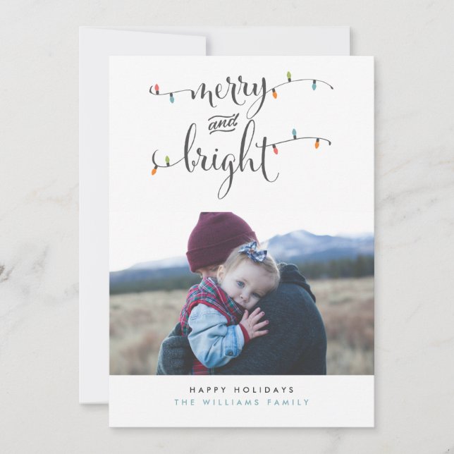 Pour Fêtes Annuelles Joyeux et brillants feux de Noël Cartes photos (Devant)