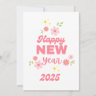 Pour Fêtes Annuelles JOYEUX NOUVEL AN 2025 CARTES DE VOEUX Rose Fête