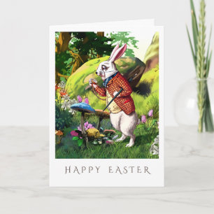 Pour Fêtes Annuelles Lapin blanc   Cartes de Pâques "Alice au pays des 