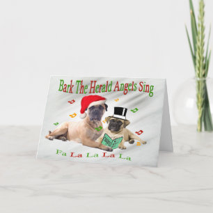 Pour Fêtes Annuelles Mastiff Bark Herald Angels Chanter Cartes