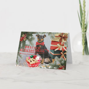 Pour Fêtes Annuelles Noël de Pinscher miniature à vos cartes de famille