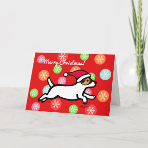 Pour Fêtes Annuelles Noël Jack Russell Terrier Courir 2 cartes