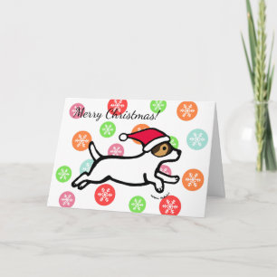 Pour Fêtes Annuelles Noël Jack Russell Terrier Courir 2 cartes