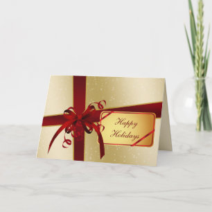 Pour Fêtes Annuelles or rouge cartes de fin de année d'entreprise