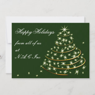 Pour Fêtes Annuelles or vert Cartes d'appartement Business Holiday