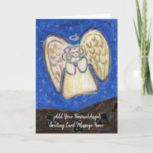 Pour Fêtes Annuelles Pastel Guardian Angel Art Custom Note Cartes