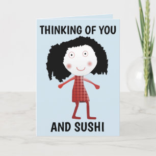 POUR FÊTES ANNUELLES PENSEZ À VOUS ET SUSHI GREETING CARTES