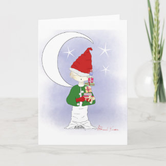 Pour Fêtes Annuelles Père Noël Little Helper Cartes de voeux