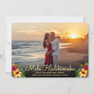 Pour Fêtes Annuelles Photo moderne Mele Kalikimaka Cartes de Noël