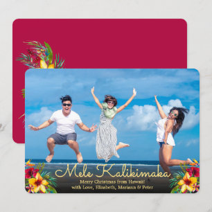 Pour Fêtes Annuelles Photo moderne Mele Kalikimaka Cartes de Noël