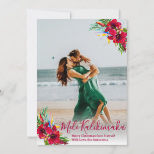 Pour Fêtes Annuelles Photo moderne Mele Kalikimaka Cartes de Noël