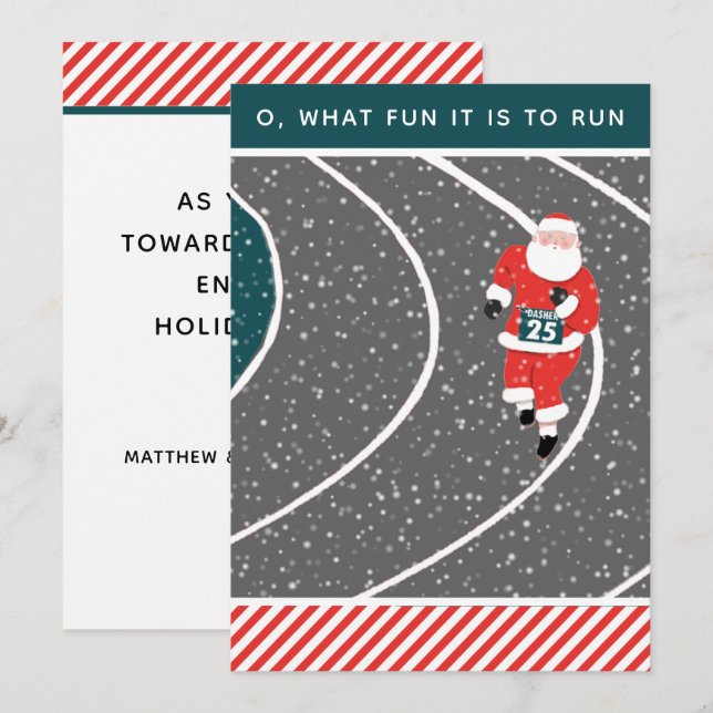Pour Fêtes Annuelles Piste et exécution sur le terrain Cartes de Noël (Devant / Derrière)