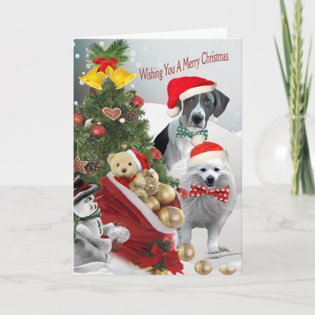 Pour Fêtes Annuelles Pointeur et cartes de Noël Eskimo américaines (Devant)