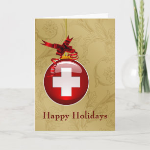 Pour Fêtes Annuelles profession médicale croix rouge signe Noël Cartes