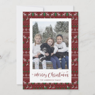 Pour Fêtes Annuelles Red Green White Santa Claus Photo Cartes de Noël