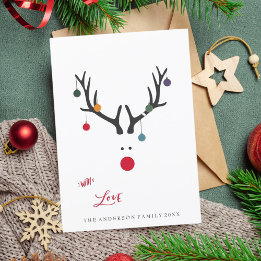 Pour Fêtes Annuelles Rennes abstraits de cartes de Noël modernes en bla