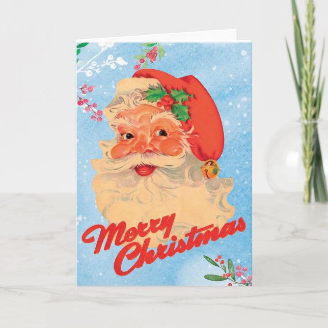 Pour Fêtes Annuelles Retro 1950s Style Joyeuses Cartes de Noël (Devant)