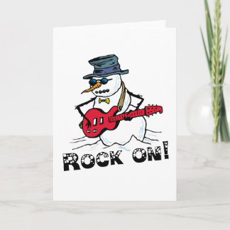 Pour Fêtes Annuelles Rock Sur Les Cartes De Snowman