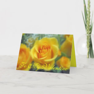 POUR FÊTES ANNUELLES ROSES JAUNES À MA VALENTINE - CARTES VALENTINE