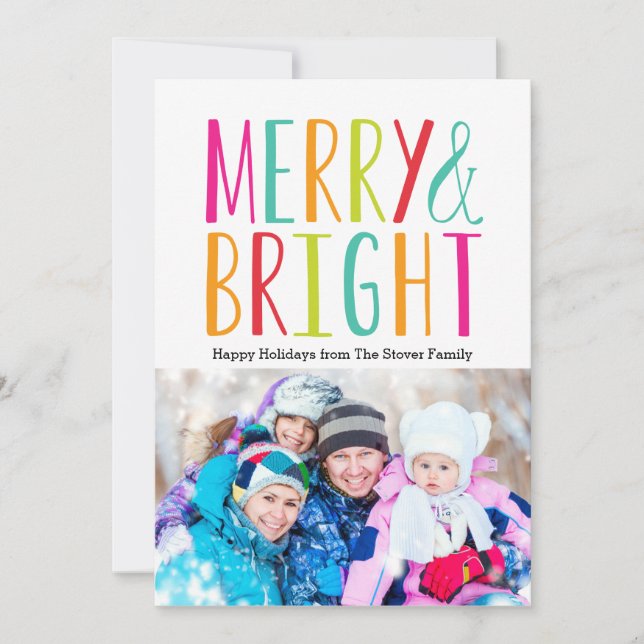 Pour Fêtes Annuelles Simplement Joyeux et brillant Cartes photos de vac (Devant)