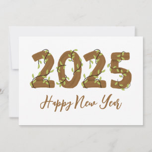 Pour Fêtes Annuelles Style bois simple heureux nouvelles années cartes 