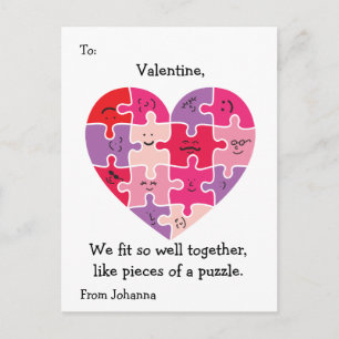 Pour Fêtes Annuelles Valentine Cartes de classe Autisme Coeur