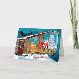 Pour Fêtes Annuelles Visite Des Cartes De Noël Père Noël