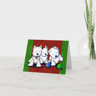 Pour Fêtes Annuelles Westie Terrier Trio Cartes de Noël